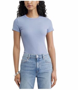 Open Edit rib short sleeve shirt XS